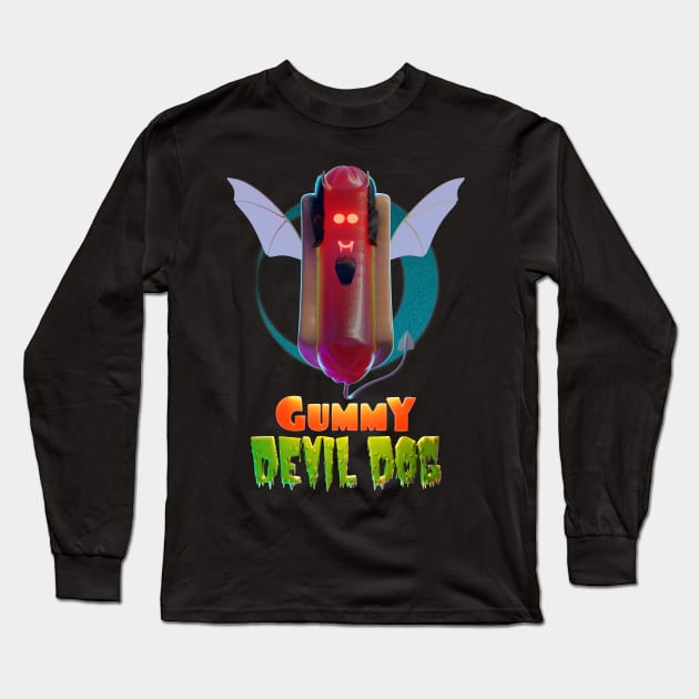 Halloweeners - Gummy Devil Dog Long Sleeve T-Shirt by DanielLiamGill